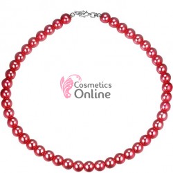 Colier elegant cu perle din sticla AS25BB Rosii